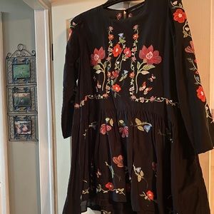 Zara embroidered tunic dress